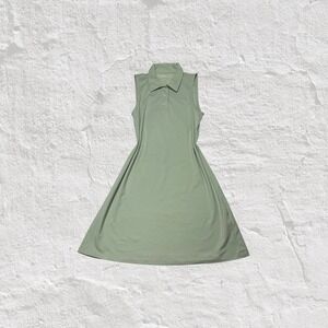 TnA Aritzia Tennis Dress Women's S Green Sleeveless Polo Golf Athletic Sporty